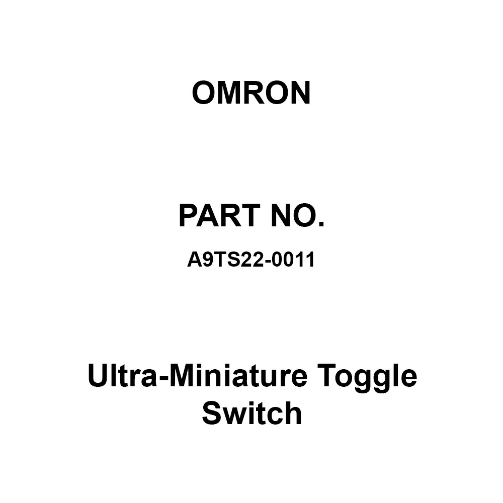 Omron Ultra-Miniature Toggle Switch 80 mΩ or Less (initial value), A9TS22-0011