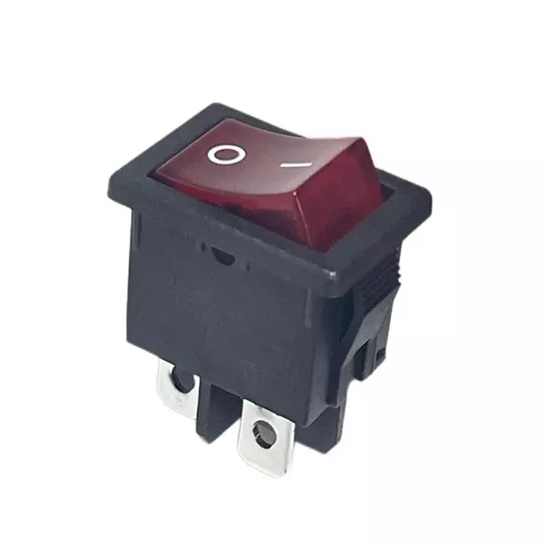 RS PRO Rocker Switch On-Off DPST Red Actuator Illuminated 6 Amp Contact Rating 250 V AC 500 V DC IP20, 180376