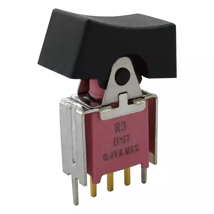MULTICOMP PRO Rocker Switches ROCKER SWITCH, SPDT, 20V, BLACK, MP-R3-2B-B-5-G-14.