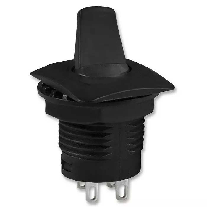 E-SWITCH SWITCH, ROCKER, DPST, 10A, 125VAC, BLACK, RR3405A.