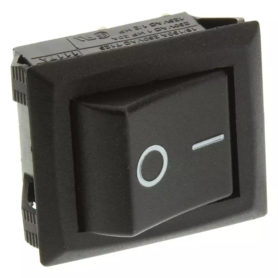 ARCOLECTRIC (BULGIN LIMITED) SWITCH, ROCKER, DPST, 20A, 250VAC, BLACK, C1350ARBB-602AW