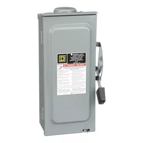SQUARE D BY SCHNEIDER ELECTRIC Fused Switch, Dpst, 60A, 240Vac, D222NRB