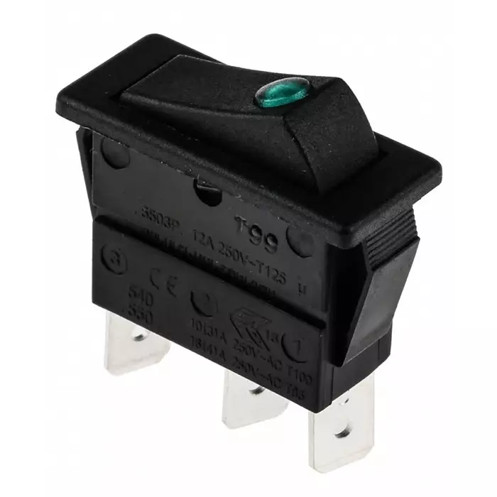 ARCOLECTRIC (BULGIN LIMITED) Illuminated SPST On-Off Rocker Switch Panel Mount, C5503PLLAB