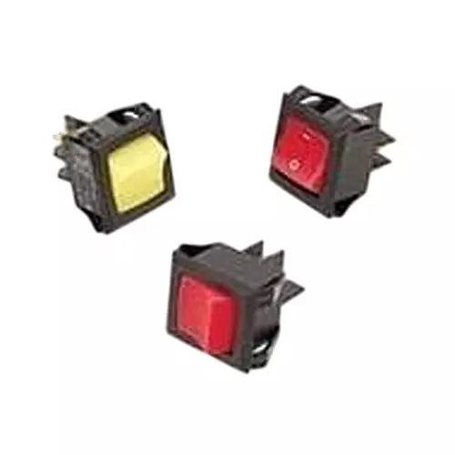 CARLING TECHNOLOGIES Rocker Switch Illuminated Quick Connect Termination 15 & 20 Amp Rocker Actuator, LRGSCK611-R-A-B-E/250N
