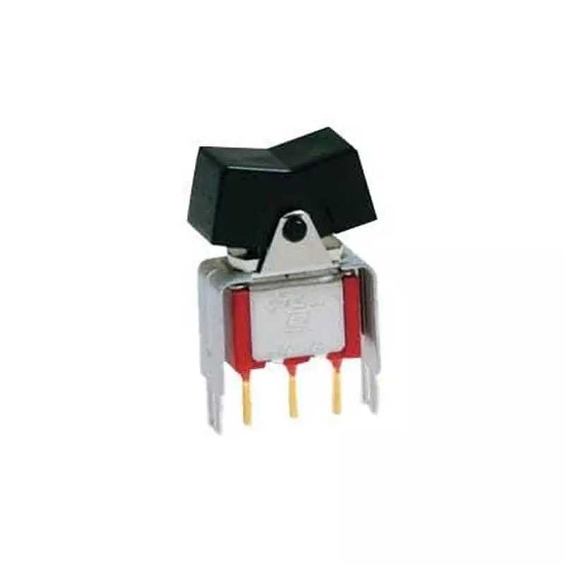 E-SWITCH Miniature Rocker Switch Non-Illuminated PC Pin Termination 5 Amp Rocker Actuator 28 V DC, 300DP2J1BLKM2QE