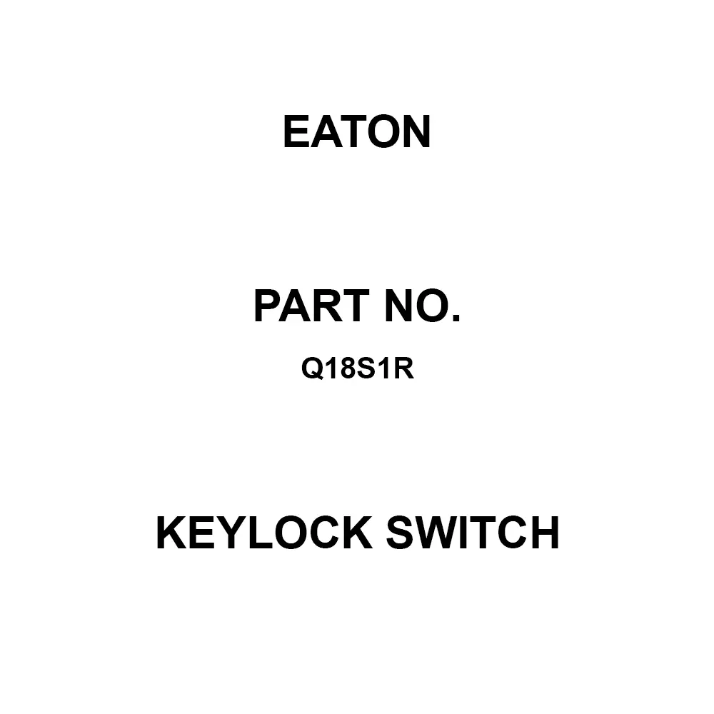 EATON Keylock Switch Screw Termination, Q18S1R