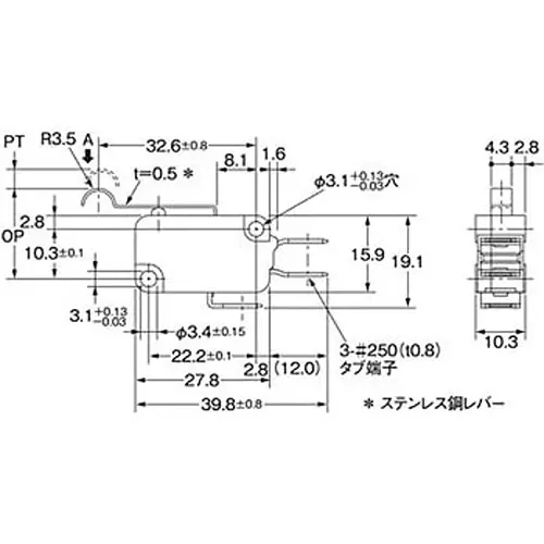 Omron Miniature Basic Switch 100 mohm or more (with DC500 V insulation resistance meter), V-214-1C6