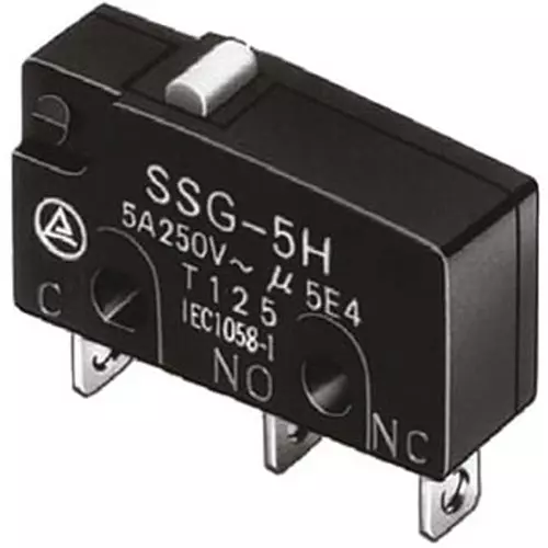 Omron Subminiature Micro Switch AC 125 V Rated Voltage, SSG-5L2T