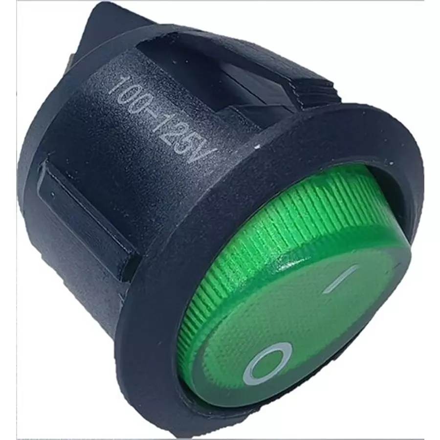 RS PRO Rocker Switch On-Off DPST Green Actuator Illuminated 12 Amp Contact Rating 250 V AC 500 V DC, 119699