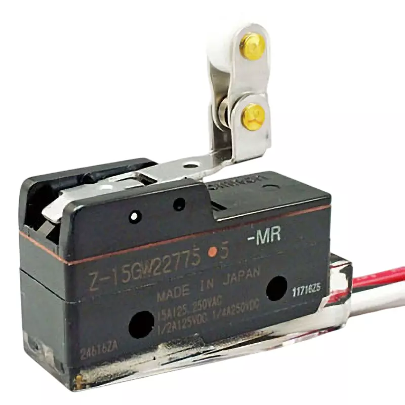 Omron Basic Switch General Purpose One-Way Hinge, Roller, Short Lever Type, Z-15GW227755-MR-1M