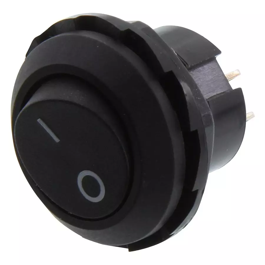 E-SWITCH SWITCH, ROCKER, SPST, 10A, 125VAC, BLACK, RR3130ABLKBLKFS.