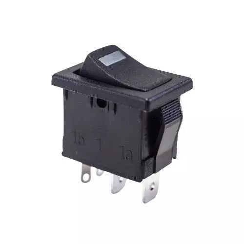 E-SWITCH Rocker Switch Illuminated Quick Connect Termination 15 Amp Rocker Actuator, R1966ABLKBLKEGRED