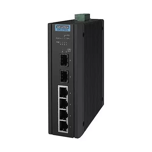 ADVANTECH Enet Sw, Unmanaged Gbit, Rj45X4, Sfpx2, Eki-2706G-2Fpi-A