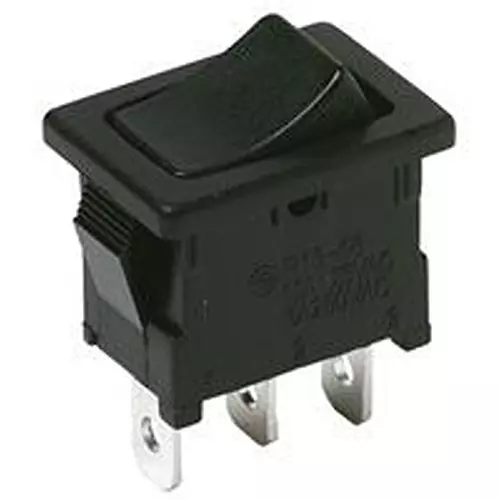 C&K COMPONENTS Rocker Switch, Spst, 16A, 125Vac, Black, Da102J12S215Pqf