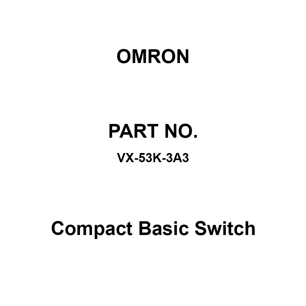 Omron Compact Basic Switch Solder Terminal Type, VX-53K-3A3