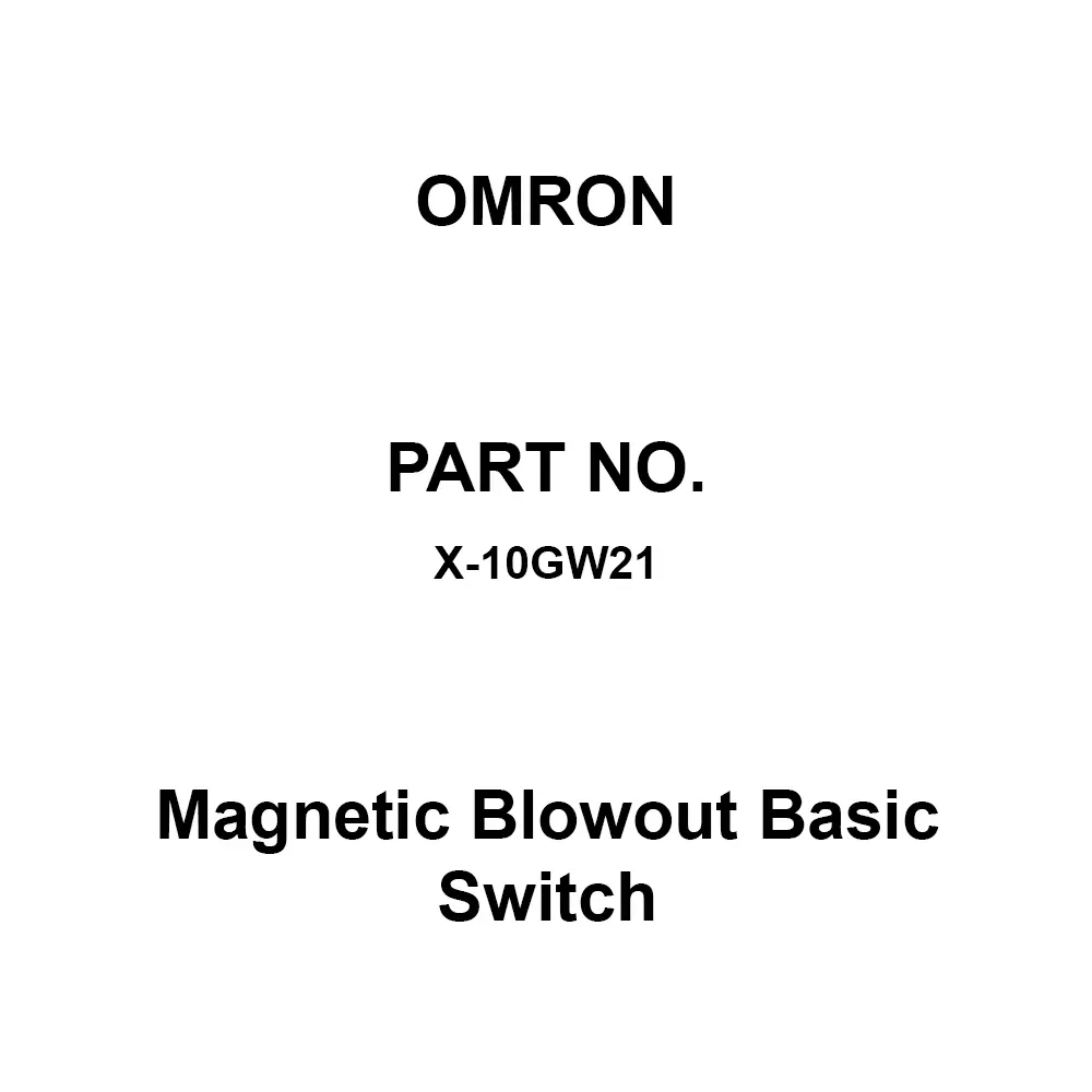 Omron Magnetic Blowout Basic Switch 100 mΩ Or More with DC 500 V Mega, X-10GW21