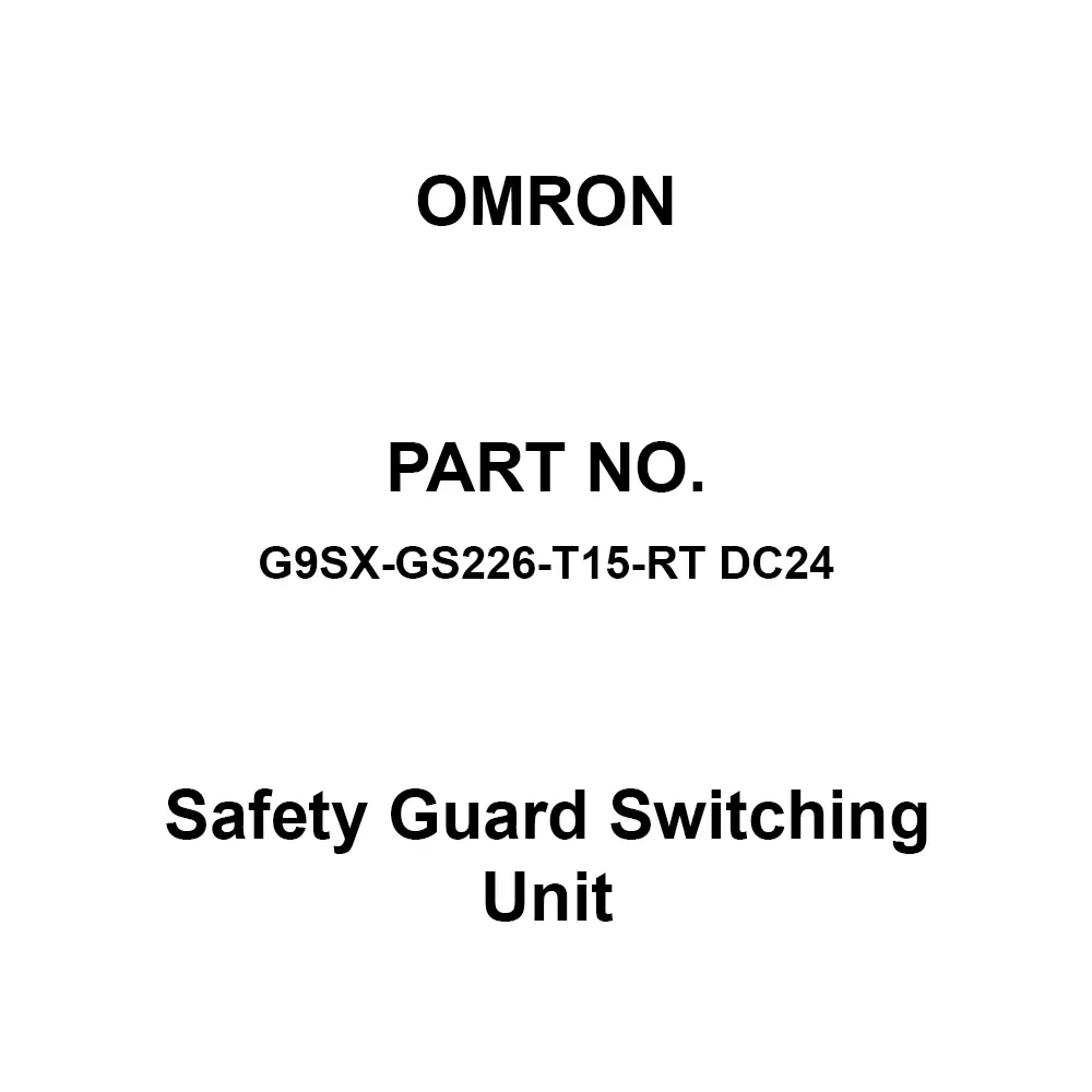 Omron Safety Guard Switching Unit DC 24 V Rated Voltage, G9SX-GS226-T15-RT DC24