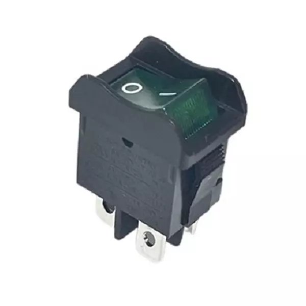RS PRO Rocker Switch On-Off DPST Black Actuator Illuminated 6 Amp Contact Rating 250 V AC 500 V DC, 180366