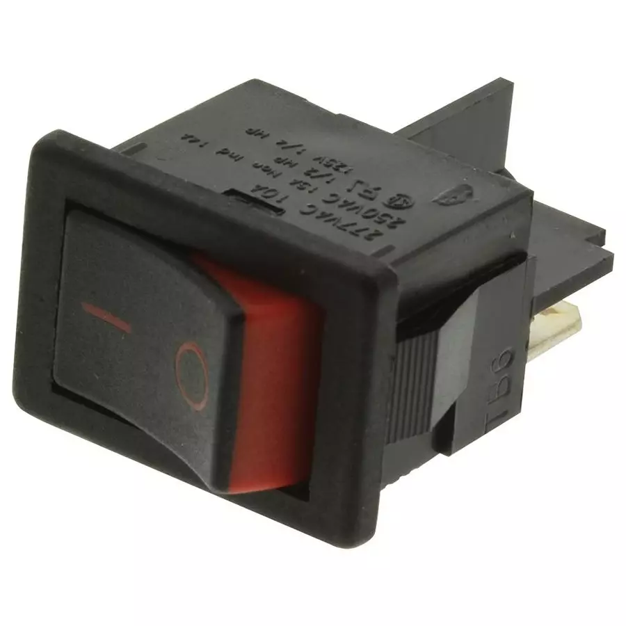 ARCOLECTRIC (BULGIN LIMITED) ROCKER SWITCH, SPST, BLACK/RED, I/O, H8500XBAAA