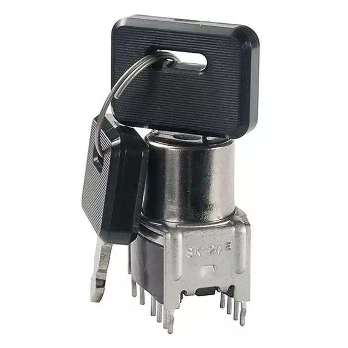NKK SWITCHES Keylock Switch Non-Illuminated Pin Termination 100 uA DP3T 3 Position, SK24EG13