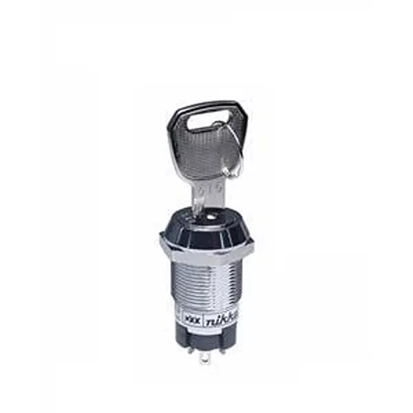 NKK SWITCHES Keylock Switch Non-Illuminated Solder Lug Termination 3 Amp SPDT 2 Position, CKL12BFW01