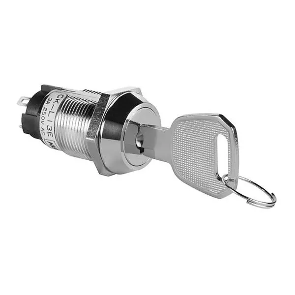 NKK SWITCHES Keylock Switch Non-Illuminated Solder Lug Termination 3 Amp SPDT 3 Position, CKL13EFW01-002