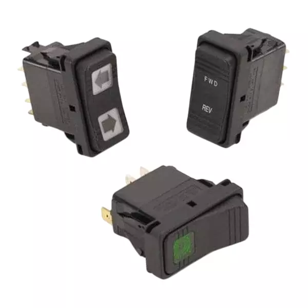 CARLING TECHNOLOGIES Sealed Rocker Switch Quick Connect Termination 20 Amp Rocker Actuator 12 V DC, VED1A601-00000-000