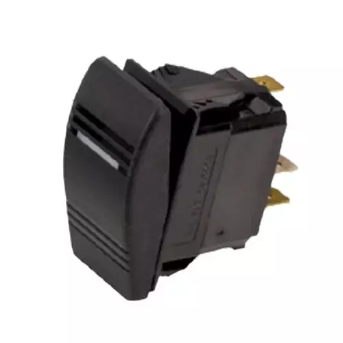 CARLING TECHNOLOGIES Sealed Rocker Switch Quick Connect Termination 15 Amp Convex Rocker Actuator 24 V DC, VKB1S00C-CZC00-000
