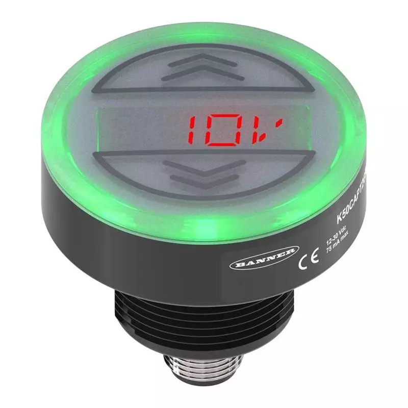 BANNER ENGINEERING Touch Button, Mom/Latching, 18 To 30Vdc, K50Ptcd4Ui4Q.