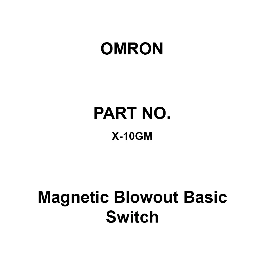 Omron Magnetic Blowout Basic Switch 100 mΩ Or More with DC 500 V Mega, X-10GM