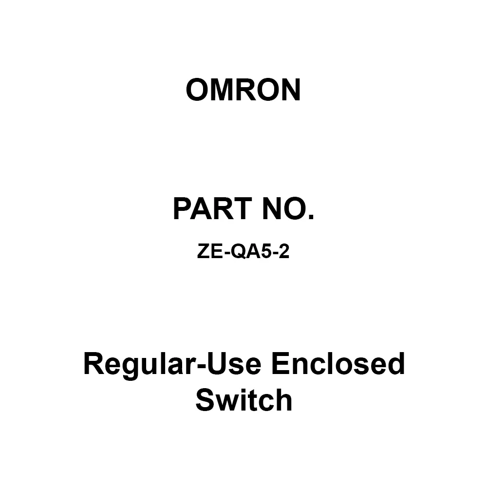 Omron Regular-Use Enclosed Switch 100 mΩ Or More with DC 500 V Mega, ZE-QA5-2