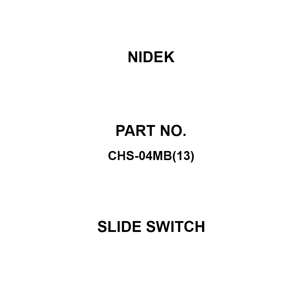 Nidek Slide Switch 4 Pole, CHS-04MB(13)