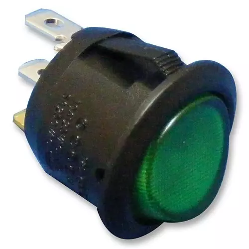 MULTICOMP PRO More Switches SWITCH, ROCKER, SPST, GREEN ILLUM., R13-112B-02-BG-0A