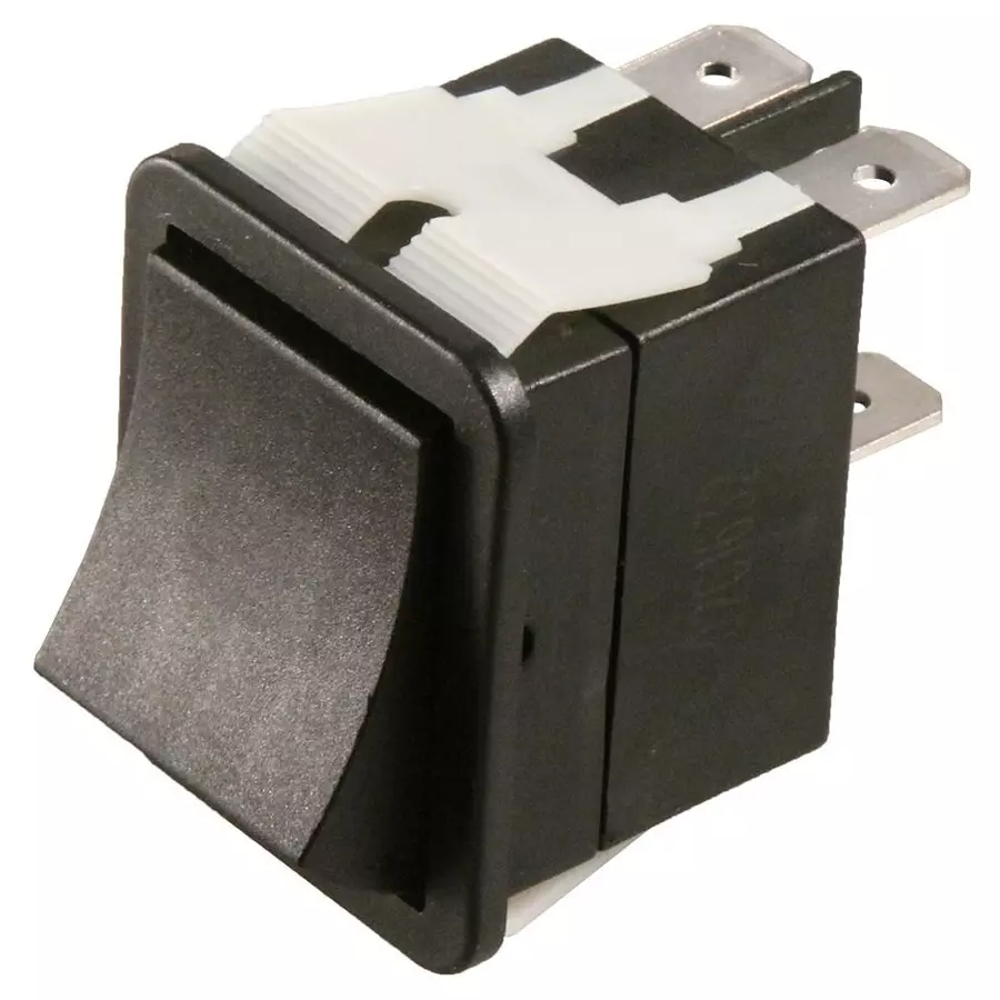 E-SWITCH ROCKER SWITCH, DPST, 20A, 125VAC, BLACK, WB242D1100.