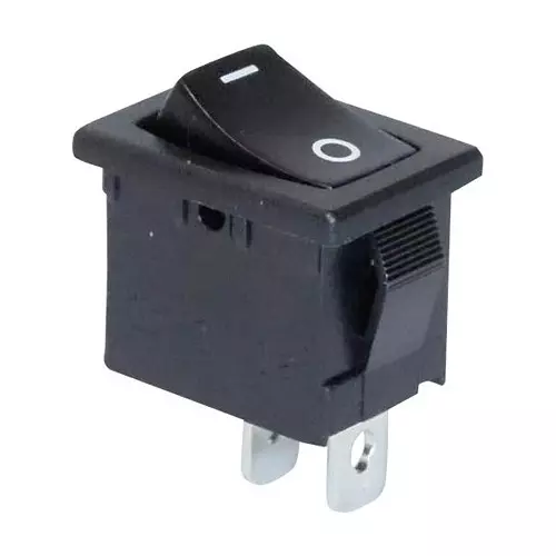 E-SWITCH ROCKER SWITCH, SPST, 15A, 125VAC, BLACK, R1966ABLKBLKGF.