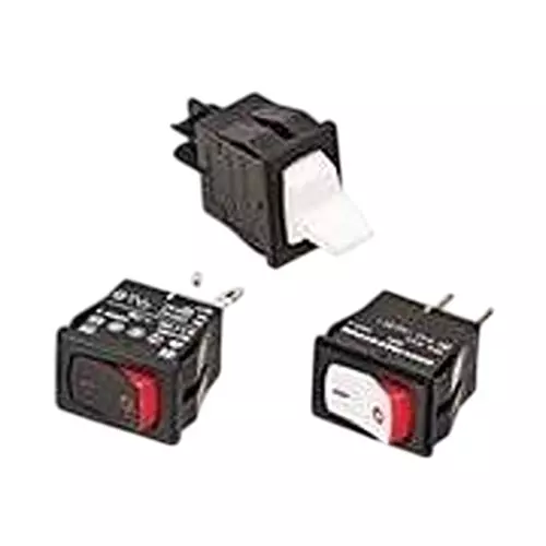 CARLING TECHNOLOGIES Small-Sized Rocker Switch Non-Illuminated Quick Connect Termination 4 & 8 Amp Rocker Actuator, 62115929-0-0-N