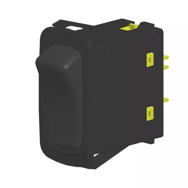 CARLING TECHNOLOGIES Sealed Rocker Switch Quick Connect Termination 20 Amp Rocker Actuator 12 V DC, L16D1S001-AZZ00-000