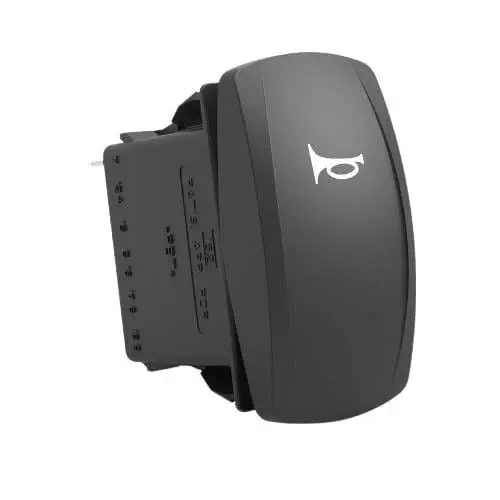 CARLING TECHNOLOGIES Rocker Switch Illuminated Quick Connect Termination 20 Amp Rocker Actuator 12 V DC, V1D2AH0B-PZCUC-100