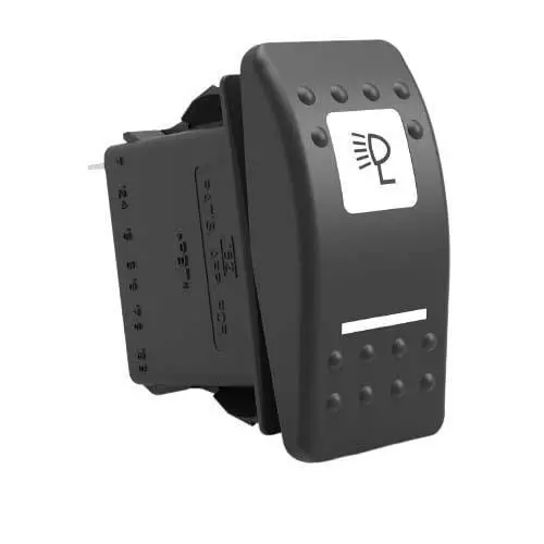 CARLING TECHNOLOGIES Rocker Switch Illuminated Quick Connect Termination 20 Amp Rocker Actuator 12 V DC, V1D2GHHB-AACPZ-100