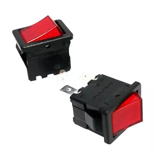 VCC Rocker Switch Illuminated Quick Connect Termination, VRS-1-Q3PSI-19RIR-0