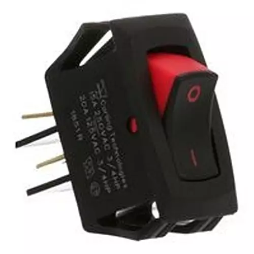 CARLING TECHNOLOGIES Rocker Switch, Spst, 20A, 125V, Panel, Rsca201-Vb-B-9-V