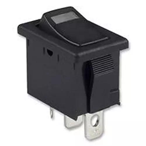 E-SWITCH Switch, Rocker, Spst, 15A, 125Vac, Black, R1966Ablkblkefred. (Pack of 200)