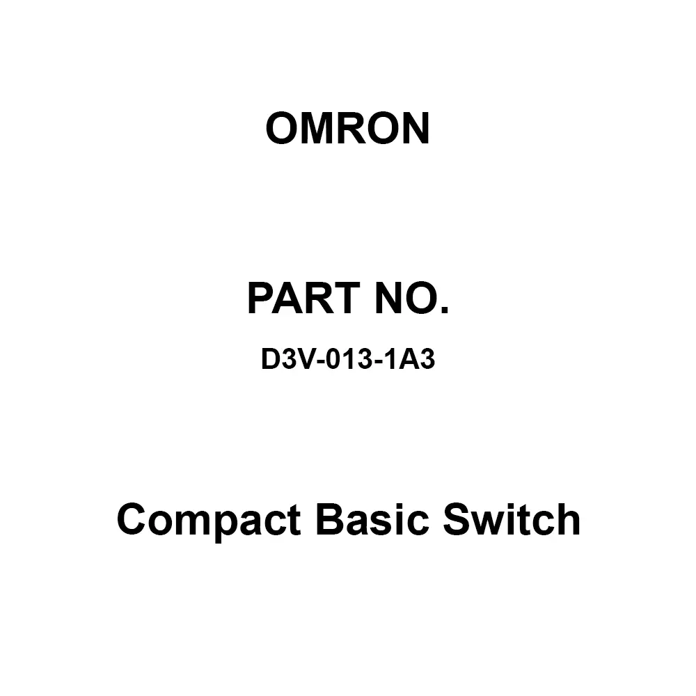 Omron Compact Basic Switch 1C Contact Configuration, D3V-013-1A3