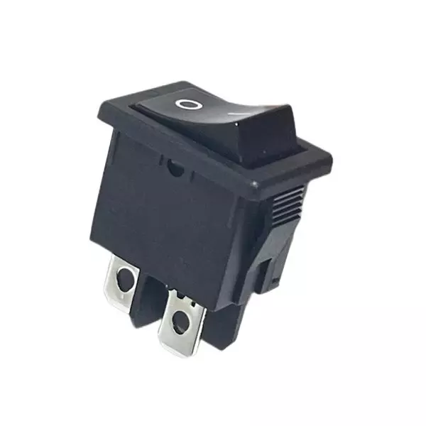 RS PRO Rocker Switch On-Off DPST Black Actuator 6 Amp Contact Rating 250 V AC 500 V DC, 180375
