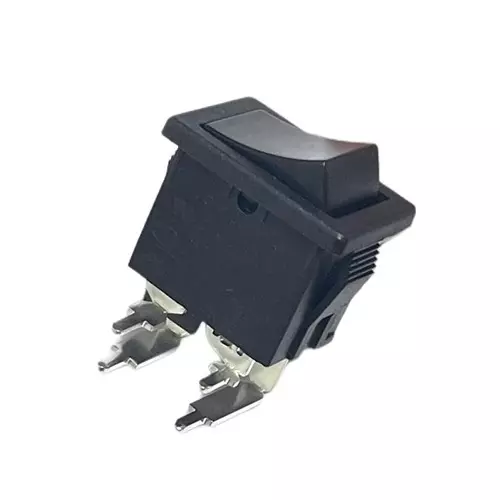 RS PRO Rocker Switch On-Off DPST Black Actuator 6 Amp Contact Rating 250 V AC 500 V DC, 180384
