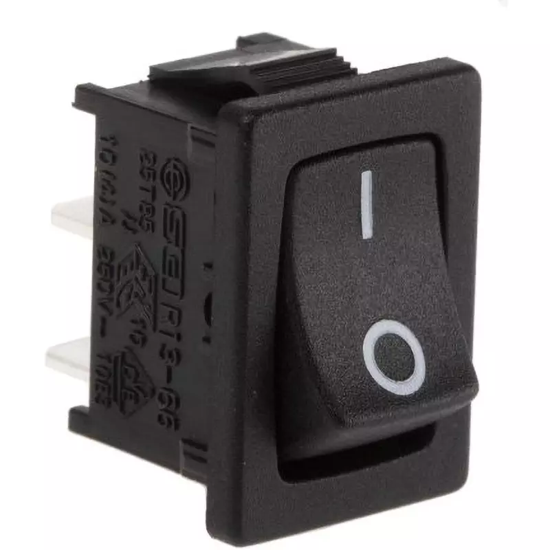 RS PRO Rocker Switch AC 125, AC 250 V Rated Voltage Rectangle Actuator, 419-744 (Pack of 5)