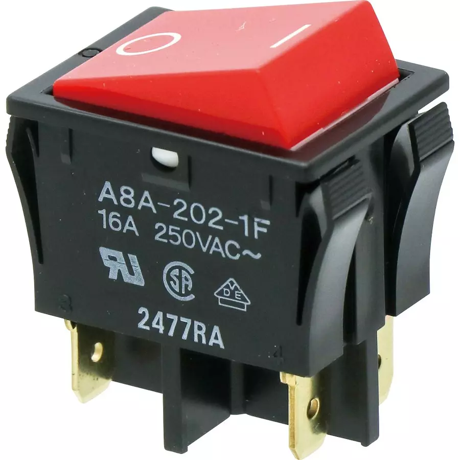 Omron Non-illuminated Rocker Switch IEC IP40 Red Cap Color, A8A Series