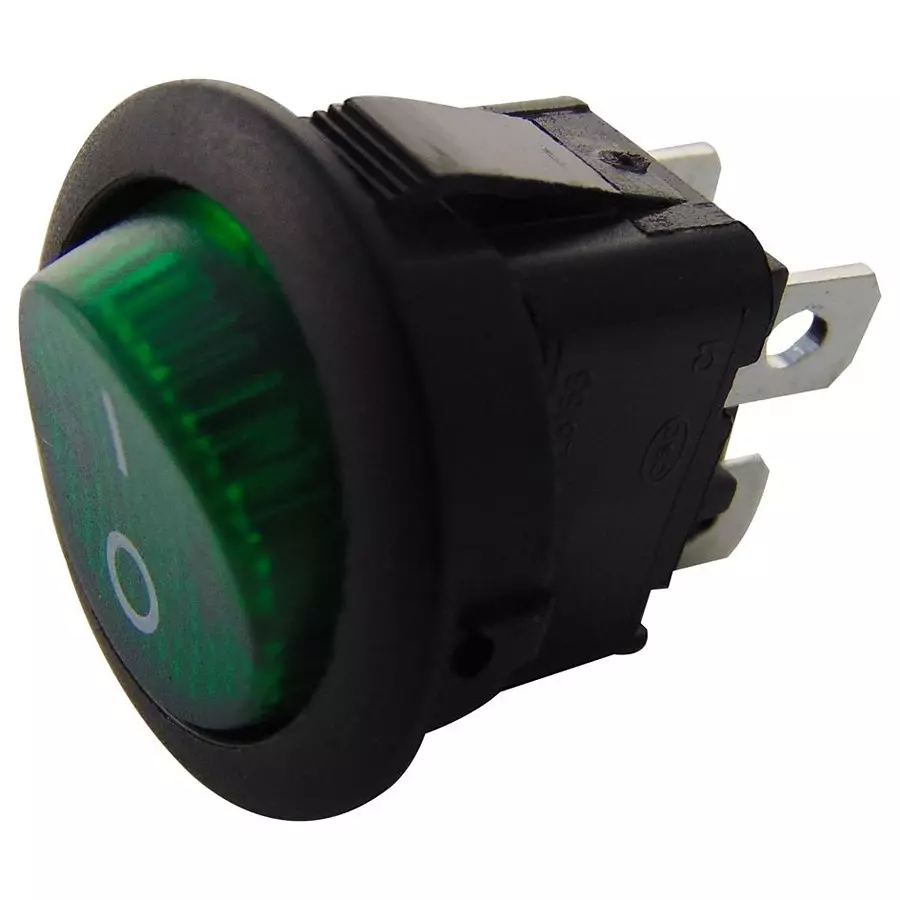 APEM SWITCH, DPST, ILLUM GREEN, MR210R5LBG