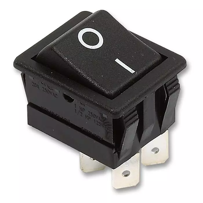 ARCOLECTRIC (BULGIN LIMITED) SWITCH, DPST, 16A, 250VAC, BLACK I/O, C1350ATAAB