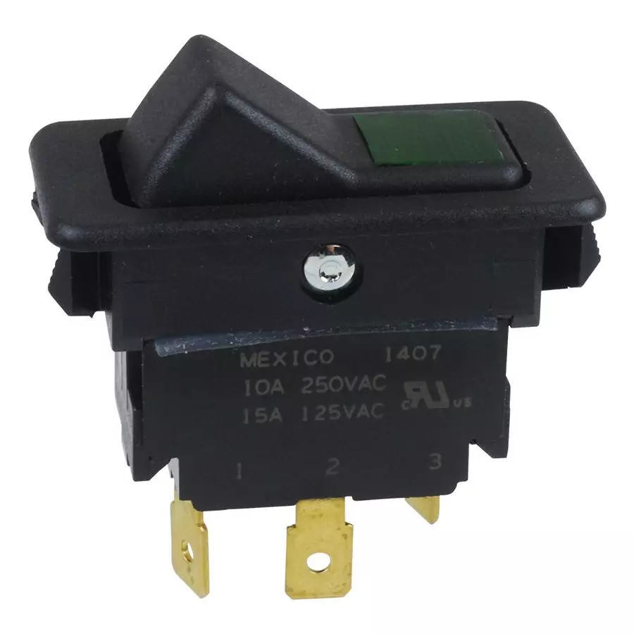 EATON Switch, Rocker, Spst, 15A, 28VAC, BlACk, 8005K23N313V32